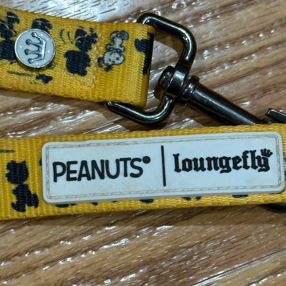 Loungefly Peanuts 75th Anniversary Snoopy and Gang Dog Leash, Yellow & Black